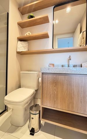 Studio à venda com 28m², 1 quarto e sem vaga Studio à venda com 28m², 1 quarto e sem vagaBanheiro