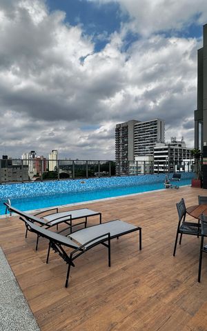 Studio para alugar com 25m², 1 quarto e sem vaga Studio para alugar com 25m², 1 quarto e sem vagaPiscina