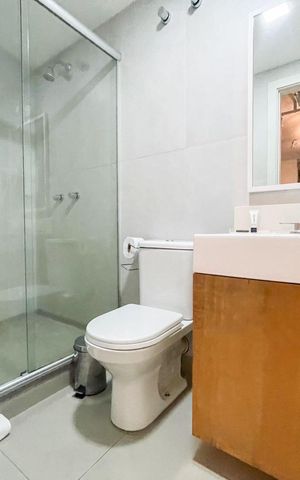 Studio para alugar com 32m², 1 quarto e sem vaga Studio para alugar com 32m², 1 quarto e sem vagaBanheiro