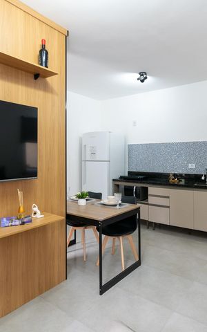 Studio para alugar com 32m², 1 quarto e sem vaga Studio para alugar com 32m², 1 quarto e sem vagaSala