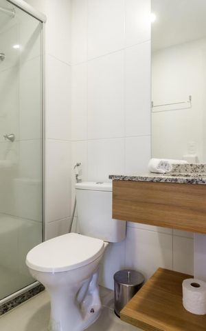 Studio à venda com 26m², 1 quarto e sem vaga Studio à venda com 26m², 1 quarto e sem vagaBanheiro