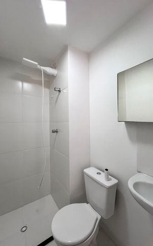Studio para alugar com 20m², 1 quarto e sem vaga Studio para alugar com 20m², 1 quarto e sem vagaBanheiro