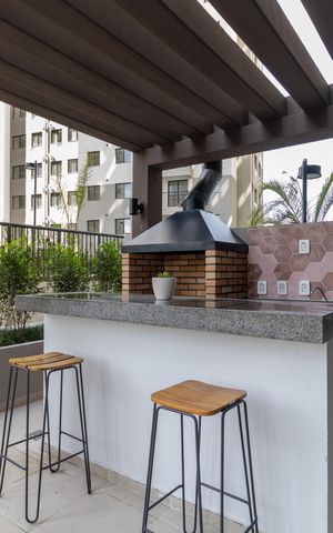 Apartamento para alugar com 42m², 2 quartos e 1 vaga Apartamento para alugar com 42m², 2 quartos e 1 vagaÁrea Comum - Churrasqueira
