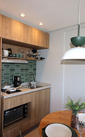 Studio à venda com 30m², 1 quarto e 1 vagaEspaço integrado - Cozinha