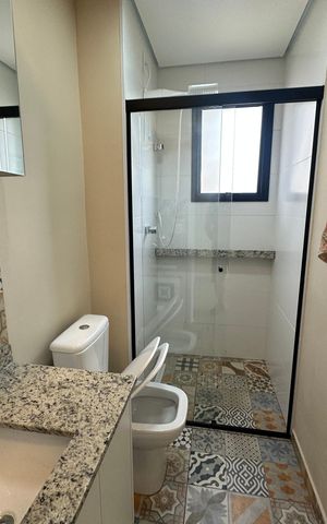 Apartamento para alugar com 46m², 1 quarto e 1 vaga Apartamento para alugar com 46m², 1 quarto e 1 vagaBanheiro social