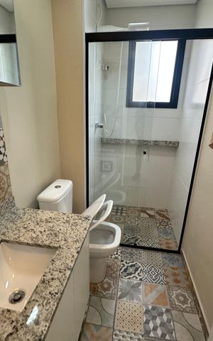 Apartamento para alugar com 46m², 1 quarto e 1 vaga Apartamento para alugar com 46m², 1 quarto e 1 vagaBanheiro social