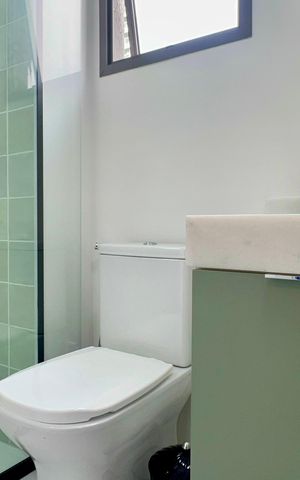 Studio à venda com 26m², 1 quarto e sem vaga Studio à venda com 26m², 1 quarto e sem vagaBanheiro