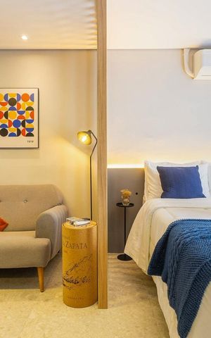Studio à venda com 26m², 1 quarto e sem vaga Studio à venda com 26m², 1 quarto e sem vagaVista do quarto e sala