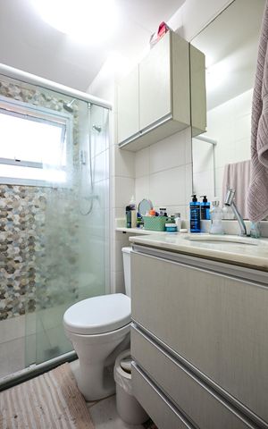 Apartamento à venda com 59m², 2 quartos e 1 vagaBanheiro Suíte 1