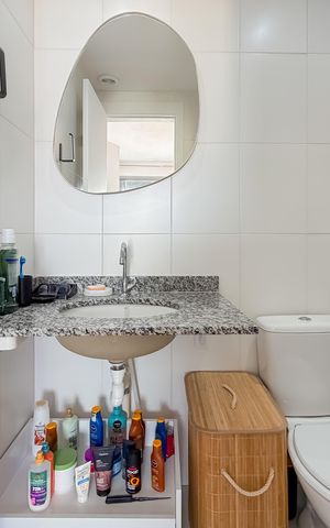 Apartamento à venda com 37m², 1 quarto e sem vaga Apartamento à venda com 37m², 1 quarto e sem vagaBanheiro da Suíte