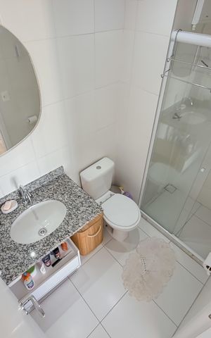 Apartamento à venda com 37m², 1 quarto e sem vaga Apartamento à venda com 37m², 1 quarto e sem vagaBanheiro da Suíte
