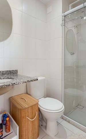 Apartamento à venda com 37m², 1 quarto e sem vaga Apartamento à venda com 37m², 1 quarto e sem vagaBanheiro da Suíte