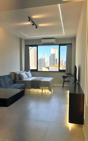 Studio para alugar com 32m², 1 quarto e sem vagaQuarto