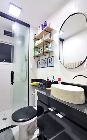 Apartamento à venda com 55m², 2 quartos e 1 vagaBanheiro Social
