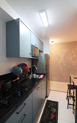 Apartamento à venda com 55m², 2 quartos e 1 vagaCozinha e Área de Serviço