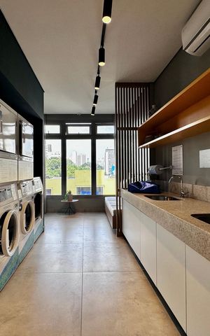 Studio para alugar com 24m², 1 quarto e sem vaga Studio para alugar com 24m², 1 quarto e sem vagaLavanderia