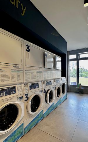 Studio para alugar com 24m², 1 quarto e sem vaga Studio para alugar com 24m², 1 quarto e sem vagaLavanderia