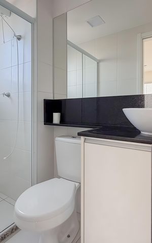 Apartamento à venda com 32m², 1 quarto e 1 vaga Apartamento à venda com 32m², 1 quarto e 1 vagaBanheiro da Suíte