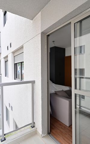 Studio à venda com 26m², 1 quarto e sem vagaVaranda