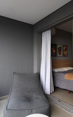 Studio à venda com 26m², 1 quarto e sem vagaVaranda