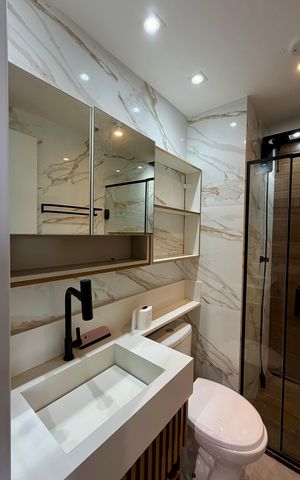 Apartamento para alugar com 37m², 2 quartos e 1 vaga Apartamento para alugar com 37m², 2 quartos e 1 vagaBanheiro 1