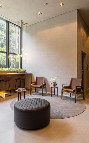 Studio à venda com 27m², 1 quarto e sem vagaHall social