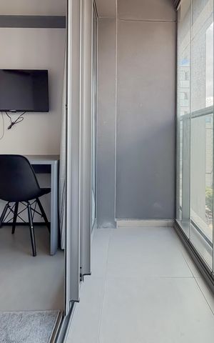 Studio para alugar com 25m², 1 quarto e sem vaga Studio para alugar com 25m², 1 quarto e sem vagaVaranda