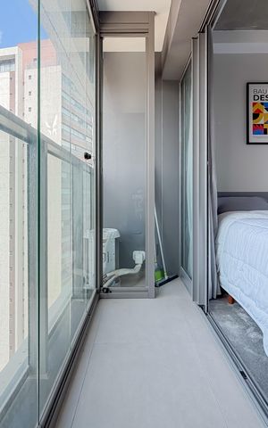 Studio para alugar com 25m², 1 quarto e sem vaga Studio para alugar com 25m², 1 quarto e sem vagaVaranda