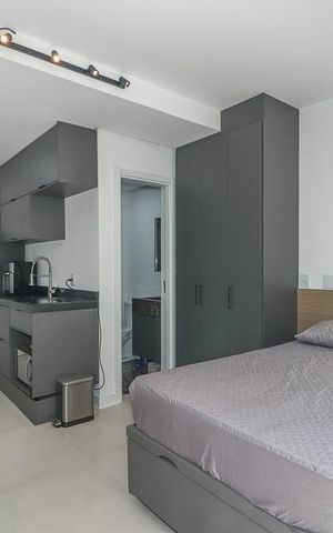Apartamento para alugar com 34m², 1 quarto e 1 vagaSala / Quarto / Cozinha