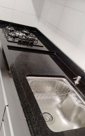 Apartamento para alugar com 44m², 2 quartos e sem vaga Apartamento para alugar com 44m², 2 quartos e sem vagaDetalhe - Cozinha Americana