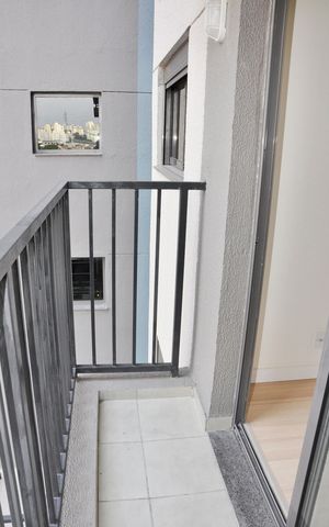Apartamento para alugar com 44m², 2 quartos e sem vaga Apartamento para alugar com 44m², 2 quartos e sem vagaDetalhe - Varanda da Sala e Sala de Jantar