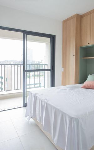 Studio para alugar com 24m², 1 quarto e sem vaga Studio para alugar com 24m², 1 quarto e sem vagaSala / Quarto