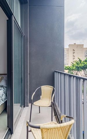Studio à venda com 26m², 1 quarto e sem vagaVaranda