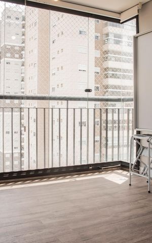 Studio à venda com 32m², 1 quarto e 1 vagaVaranda