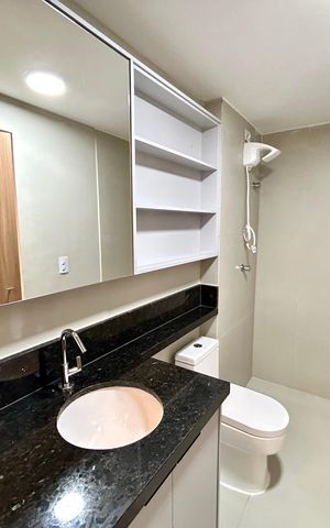 Studio para alugar com 34m², 1 quarto e sem vaga Studio para alugar com 34m², 1 quarto e sem vagaBanheiro Social