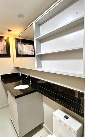 Studio para alugar com 34m², 1 quarto e sem vaga Studio para alugar com 34m², 1 quarto e sem vagaBanheiro Social