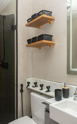 Studio para alugar com 25m², 1 quarto e 1 vaga Studio para alugar com 25m², 1 quarto e 1 vagaBanheiro