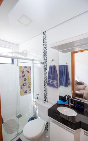 Apartamento à venda com 104m², 3 quartos e 1 vaga Apartamento à venda com 104m², 3 quartos e 1 vagaBanheiro da Suíte
