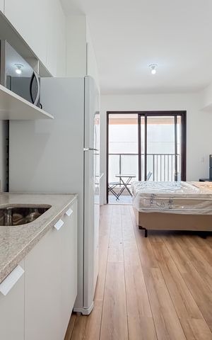 Studio para alugar com 25m², 1 quarto e sem vaga Studio para alugar com 25m², 1 quarto e sem vagaCozinha