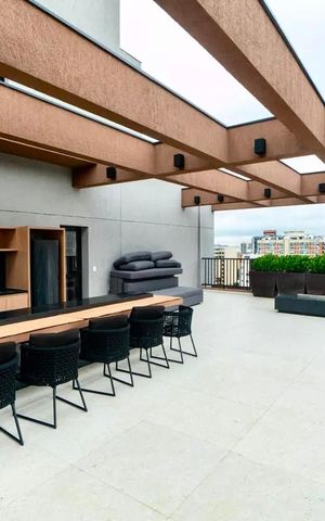Apartamento à venda com 26m², 1 quarto e sem vaga Apartamento à venda com 26m², 1 quarto e sem vagaÁrea comum - Churrasqueira