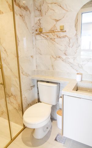 Studio para alugar com 30m², 1 quarto e 1 vaga Studio para alugar com 30m², 1 quarto e 1 vagaBanheiro