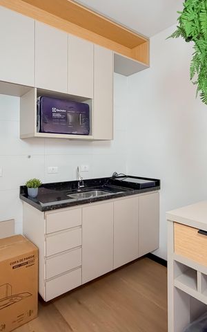 Studio à venda com 25m², 1 quarto e sem vagaCozinha