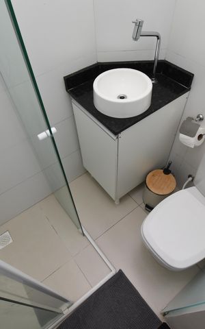Studio para alugar com 25m², 1 quarto e sem vagaBanheiro do Studio