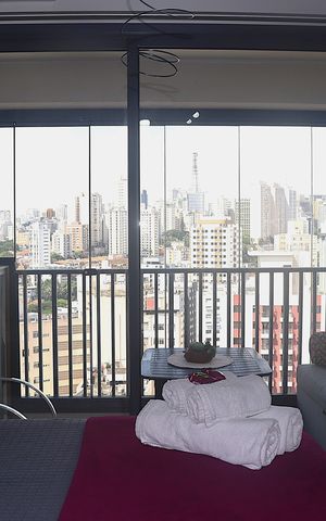 Studio à venda com 24m², 1 quarto e sem vagaVaranda