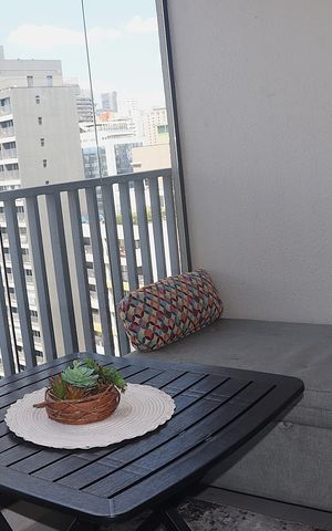 Studio à venda com 24m², 1 quarto e sem vagaVaranda