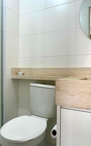 Studio para alugar com 27m², 1 quarto e sem vaga Studio para alugar com 27m², 1 quarto e sem vagaBanheiro da Suíte