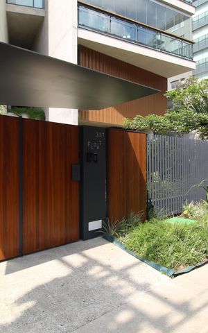 Apartamento para alugar com 63m², 1 quarto e 2 vagasFachada e Portaria
