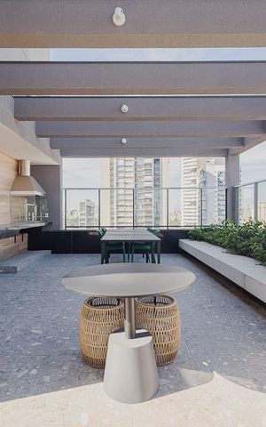 Studio à venda com 26m², 1 quarto e sem vagaChurrasqueira
