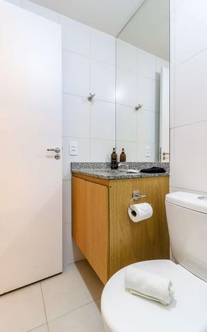 Studio para alugar com 32m², 1 quarto e sem vaga Studio para alugar com 32m², 1 quarto e sem vagaBanheiro