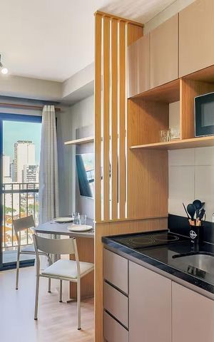 Studio para alugar com 32m², 1 quarto e sem vaga Studio para alugar com 32m², 1 quarto e sem vagaCozinha